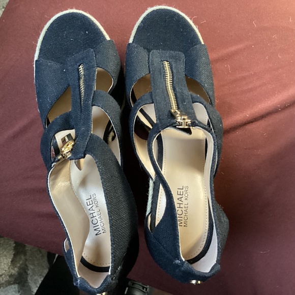 Michael Kors Black Etta Linen Blend Wedge Sandal New without tag Size 7 - Picture 6 of 13